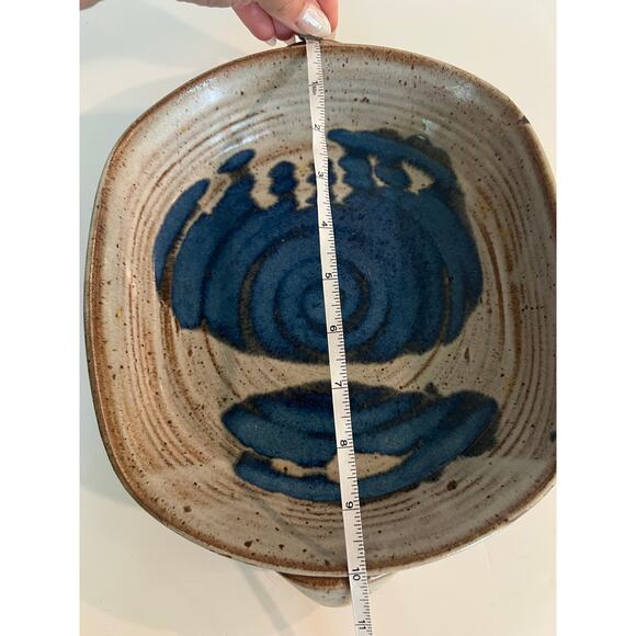 Rare Richard Sanderson Toad Hill Pottery NH Vegetable Serving Dish Blue JL - Picture 7 of 10